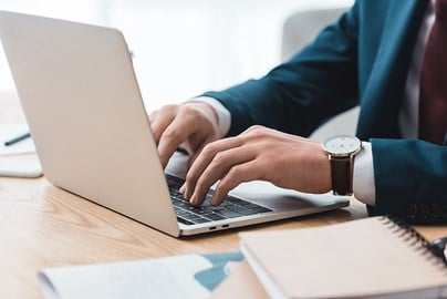 A man working on his laptop