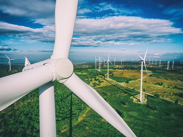 Windmills on a windmill field