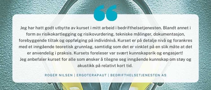 Referanse v160 støy vibrasjoner kurs
