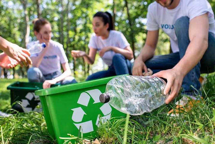 Recyclen in het park