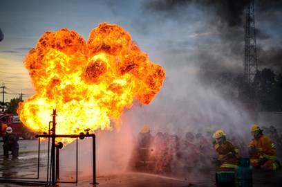 Explosie met vuur