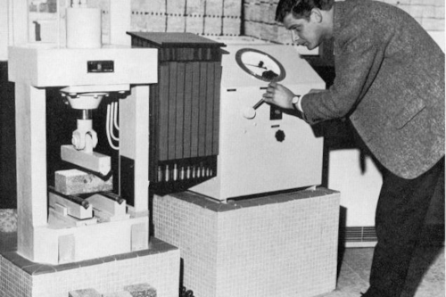 Man performing inspection in 1962