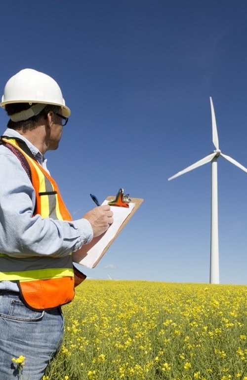 Auditor in field of wind energy windmill