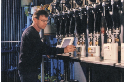 Man inspecting gas