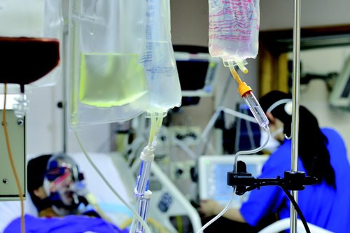 Medical hospital with patient