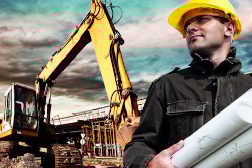 Man on construction site