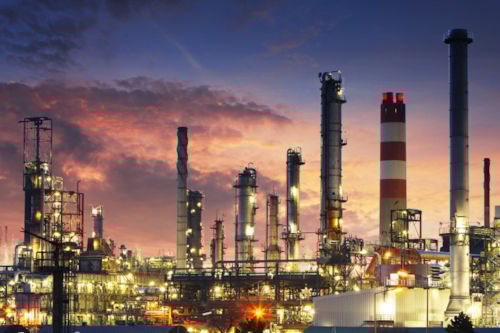 Oil refinery factory