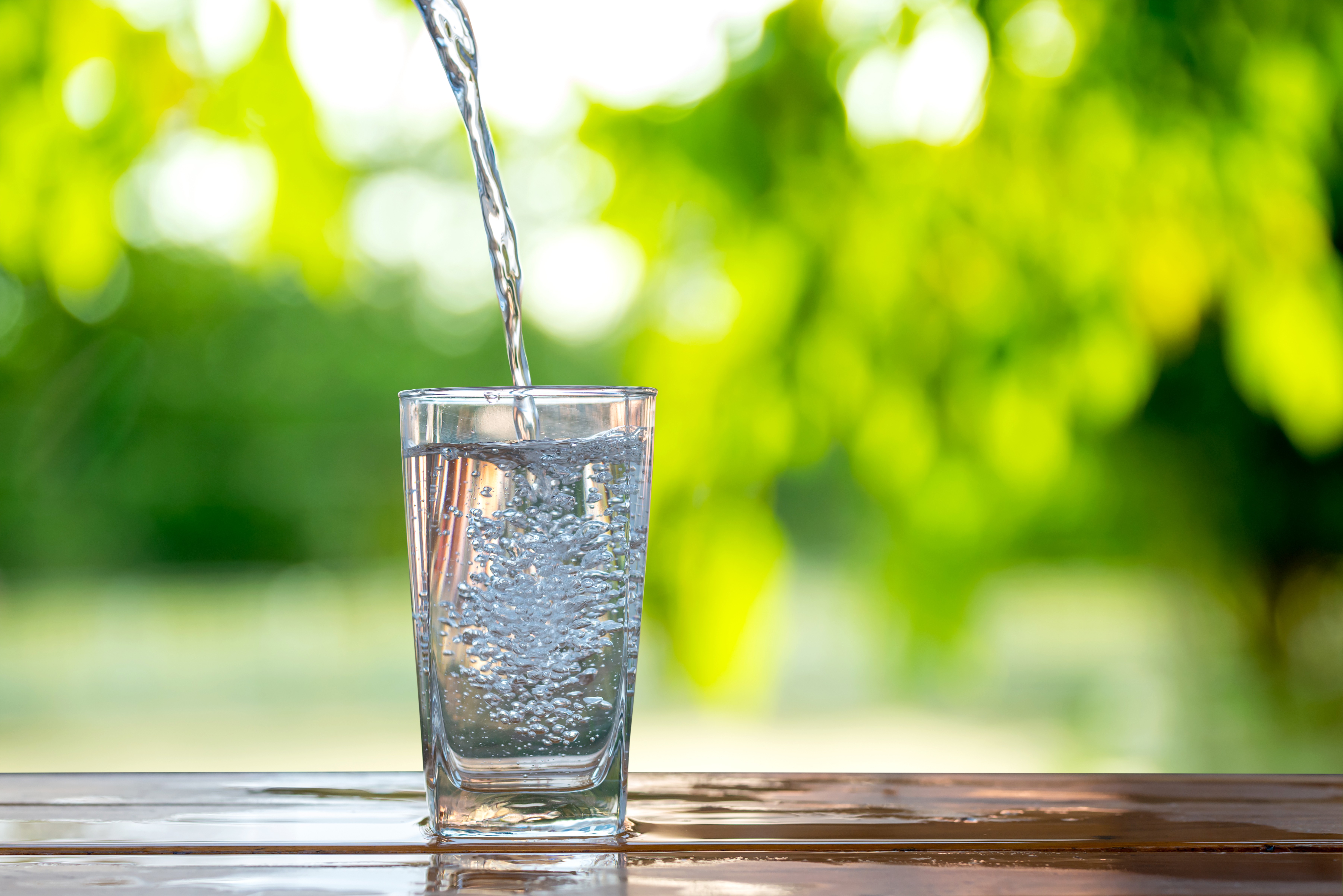 A glass of water