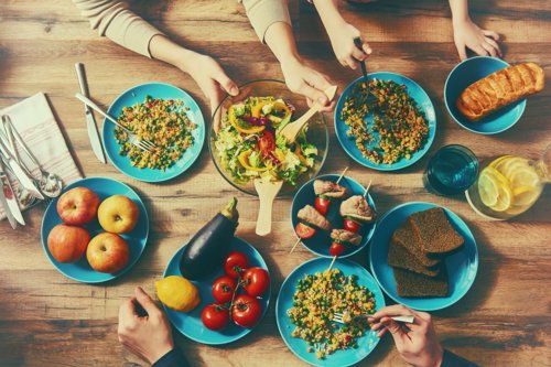 table of varied food
