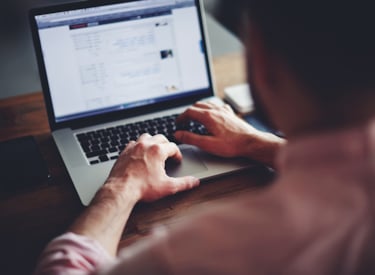 Working with laptop
