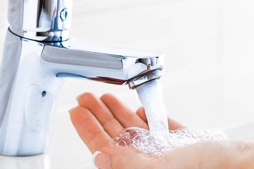 The tap is running